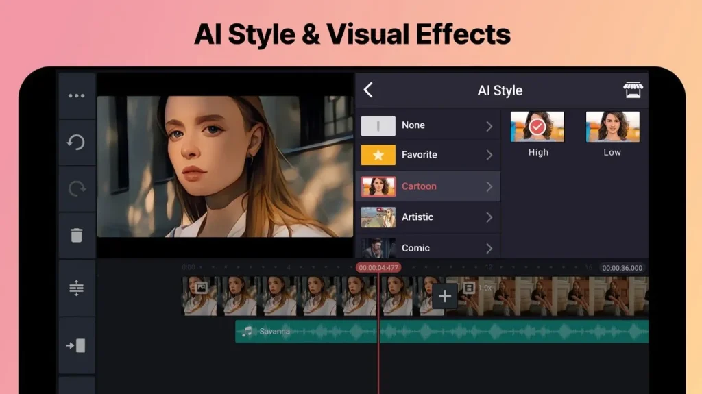 AI Video Editing Effects and Styles Kinemaster MOD APK